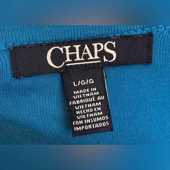 Chaps- Teal 3/4 Sleeve Women's Top Size L - Picture 7 of 8